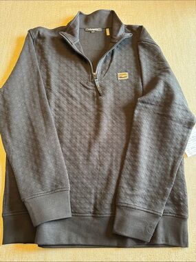 Karl Lagerfeld-NWT Men's M /Black Quarter-Zip Knit Shirt